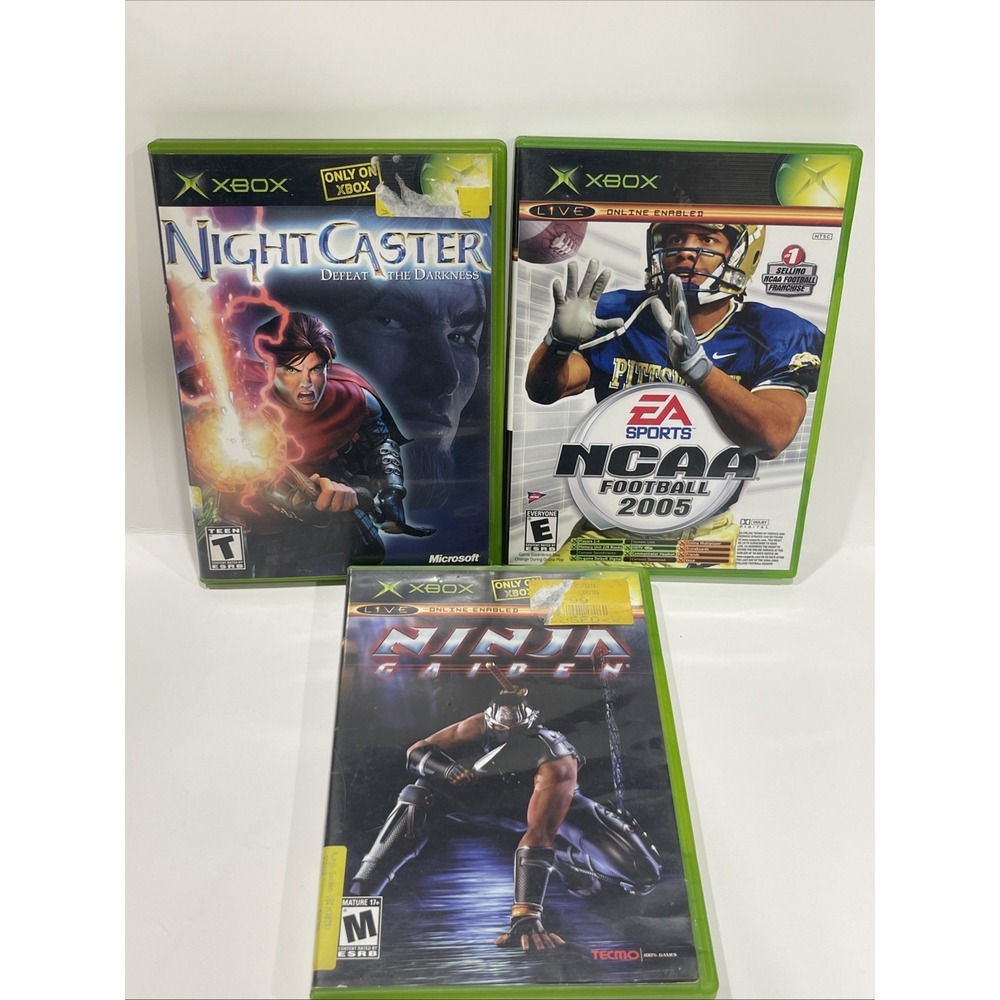 Xbox Games Lot Of 3 Night Caster NCAA Football 2005 Ninja Gaiden